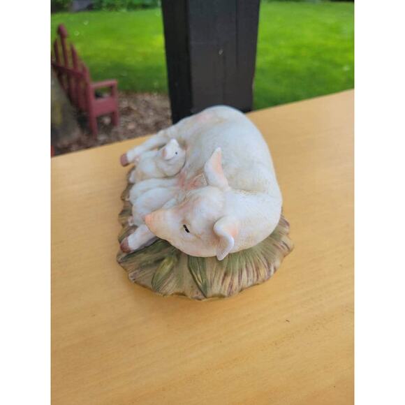 Vintage Homco Pig Figurine 5 Little Piglets, Home Interiors, Masterpiece 1985 - Picture 6 of 6